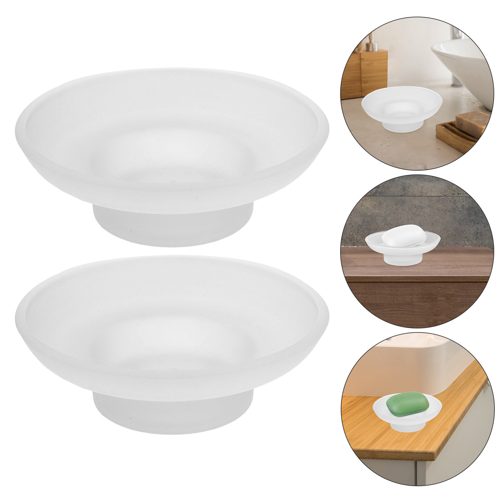 Glass Soap Dish - 2 шт. прочных прозрачных стеклянных мыльниц