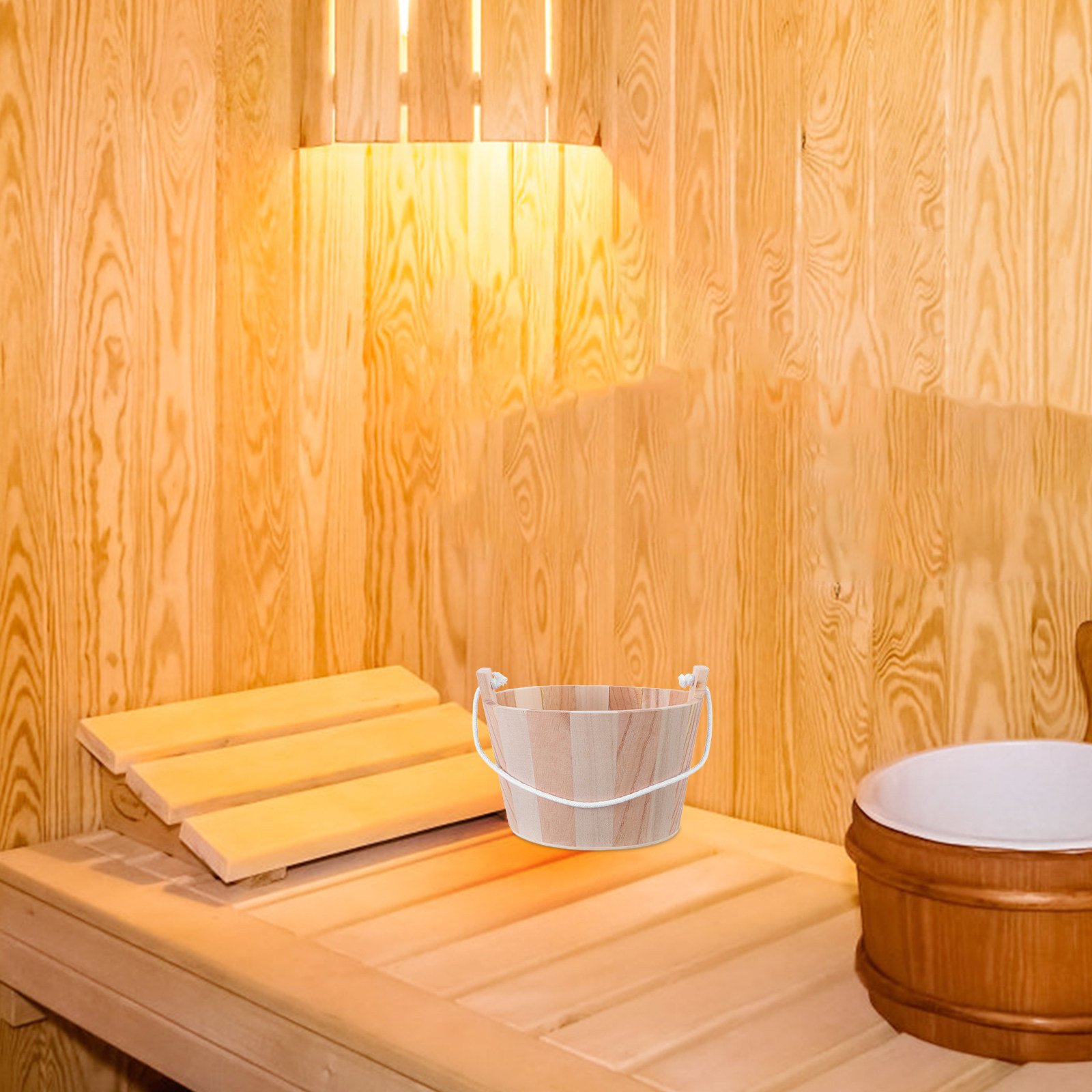 Home Bathroom Sauna - Премиум-ведро для сауны из натурального дерева,