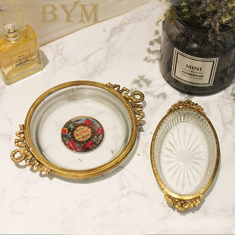 Glass Soap Dish - Европейский стеклянный поднос для хранения, рельефный
