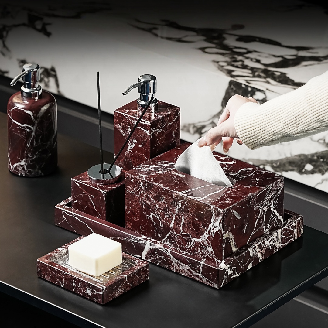 Home Center Bathroom Accessories - Роскошный натуральный мрамор Rosa Levanto, аксессуары