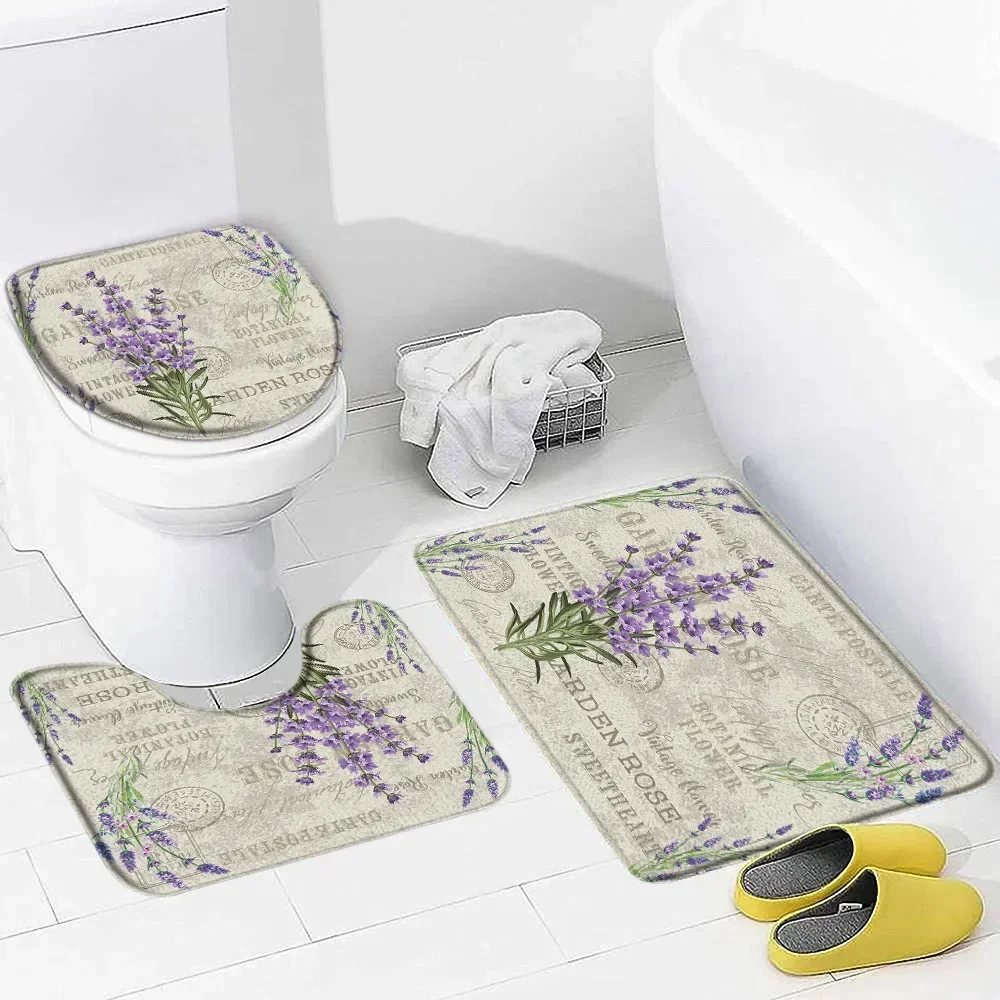 Zara Home Bathroom Rug - Фиолетовый лавандовый набор ковриков для ванной,