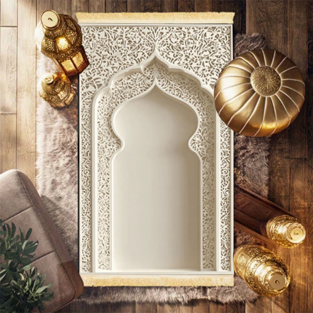 Home Bathroom Door Design - Исламский молитвенный коврик VIKAMA с белым