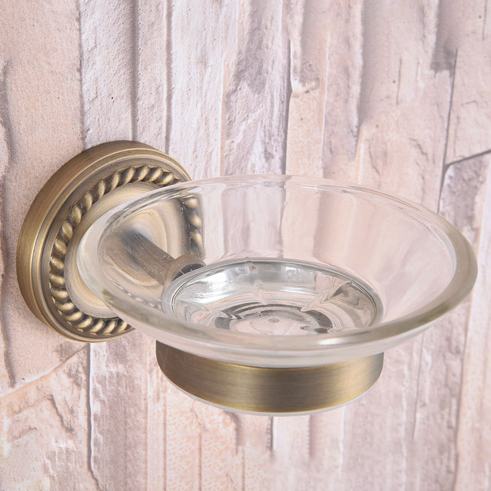 Glass Soap Dish - Мыльница, античная латунная корзина для мыла,