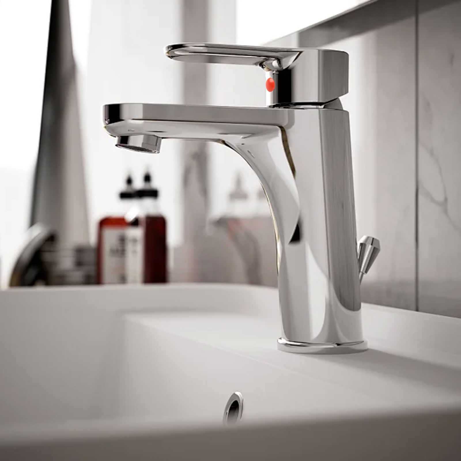 Home Bathroom Dimensions - Красные, синие этикетки для смесителей, этикетки