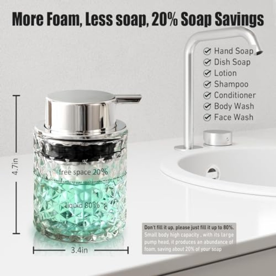 Дозатор для пенного мыла, мног – обзор и цена Glass Soap Dish